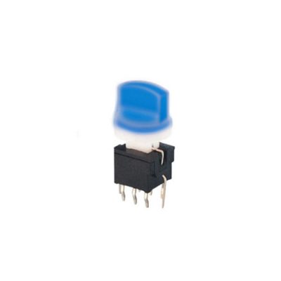 illuminated led latching button, pcb mount, rjs electronics ltd