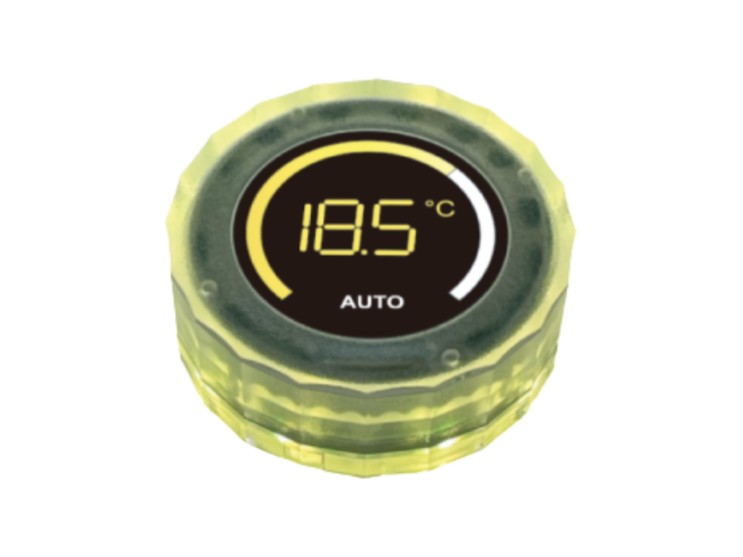 RJS-SDE-3 programmable navigation switch, SDE-3-3T knob style, rotary encoder, push button switch, switch with illumination, LCD display, CAN BUS communication, LED switches, panel mount, momentary push button switch, RJS Electronics Ltd