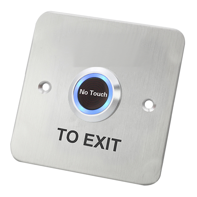 RJS-TL6 touchless infrared switch with square panel, led illuminated contactless button, rjs electronics ltd