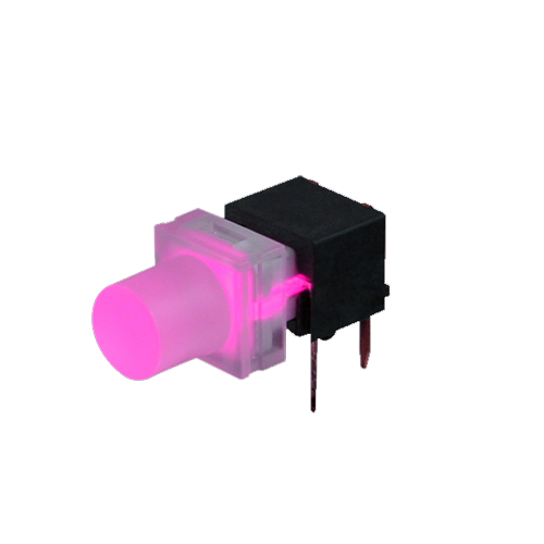 Right angle pcb push button switch, led illumination, SPJ switch, rjs electronics ltd