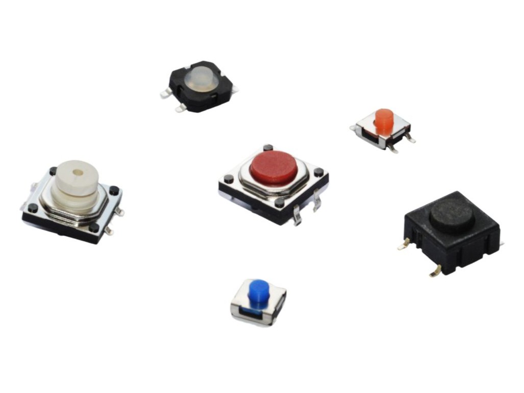 Non-illuminated tact switches, miniature push buttons, PCB switches, RJS Electronics Ltd